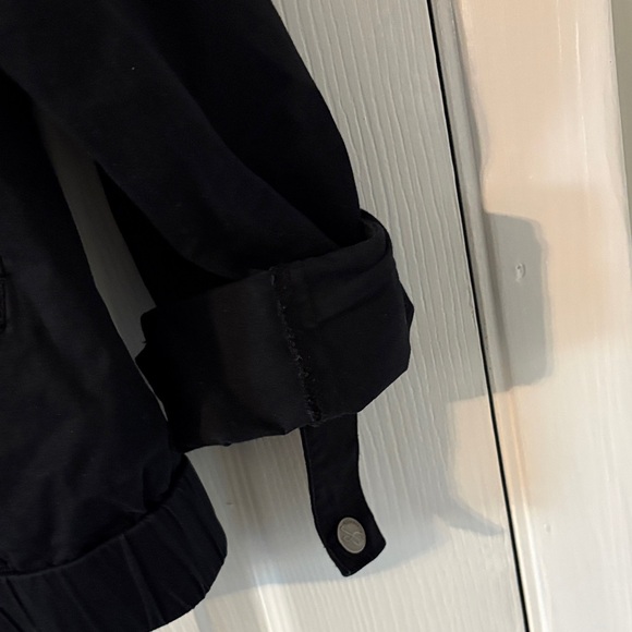 Style & Co Black Utility Jacket Size M Zip Snap Front Cotton Blend - Picture 5 of 6